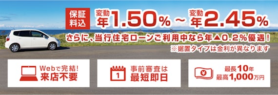 三菱UFJ銀行ネットDEマイカーローン_公式スクショ